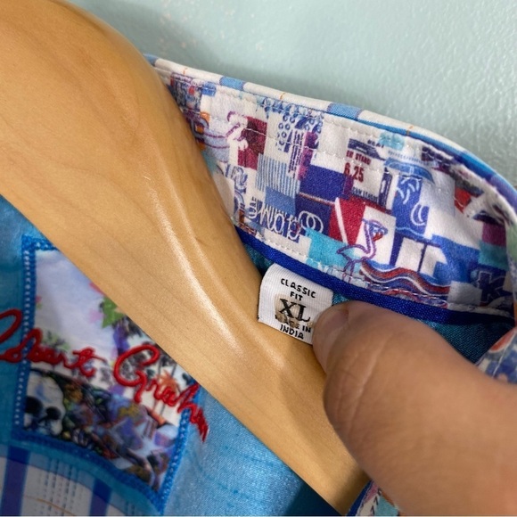 Robert Graham Blue Red‎ Plaid Button Up Shirt Sz XL Classic Fit - Picture 7 of 7